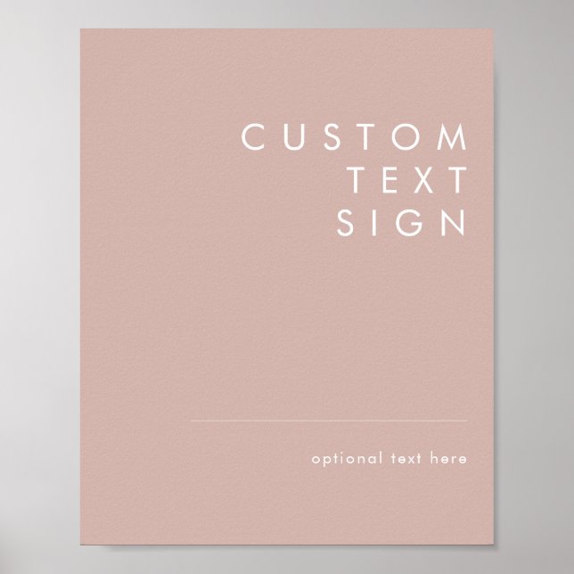 Affiche Dusty Boho | Rose Cards and Gifts Custom Sign (Devant)
