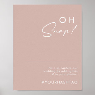 Affiche Dusty Boho Rose Oh Snap Mariage Hashtag
