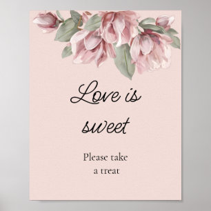 Affiche Dusty Rose Floral l'amour est douceur nuptiale