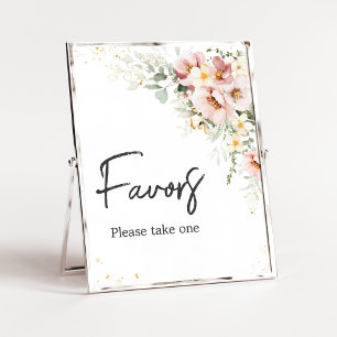 Affiche Dusty rose Floral verdure Baby shower Favorisé