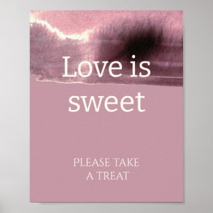 Affiche Dusty Rose Mauve amour est douce nuptiale