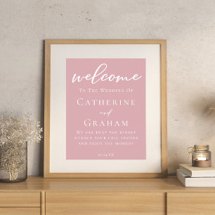 Affiche Dusty Rose rose femme Mariage de typographie