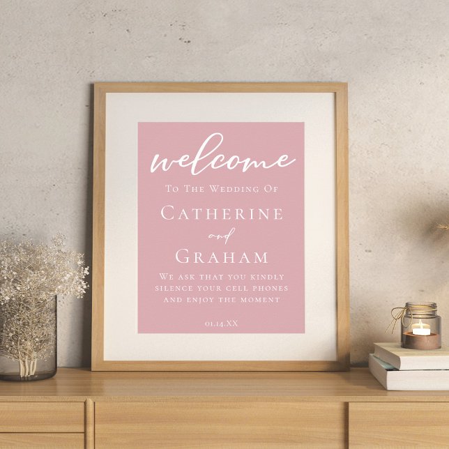 Affiche Dusty Rose rose femme Mariage de typographie (Créateur téléchargé)