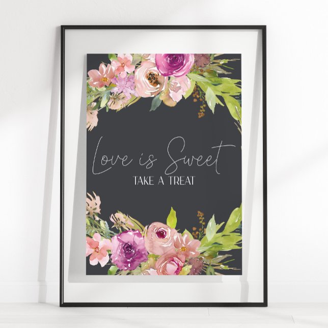 Affiche Dusty rose violet Mariage L'amour est doux Faveur (Créateur téléchargé)