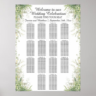 Affiche Dusty Sage Green Mariage 14 Tables Mariage Siège