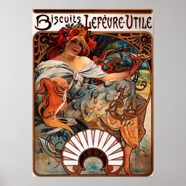 Affiche d'utilisation Alphonse Mucha Biscuits Lefe (Devant)