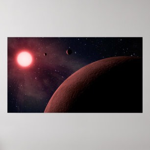 Affiche Dwarf Star Alien Planets Space Art