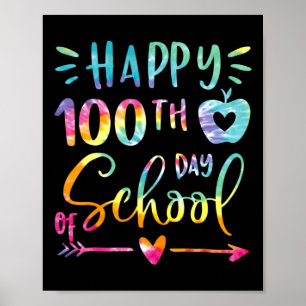 Affiche Dye Happy 100e Jour De L'Enseignant Étudiant 100