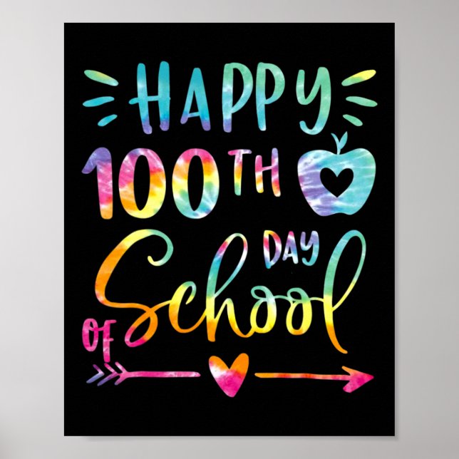 Affiche Dye Happy 100e Jour De L'Enseignant Étudiant 100 (Devant)