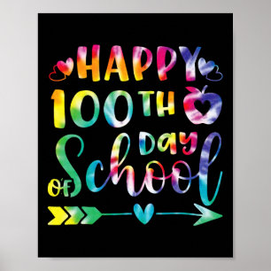 Affiche Dye Happy 100e Jour De L'Enseignant Étudiant 100