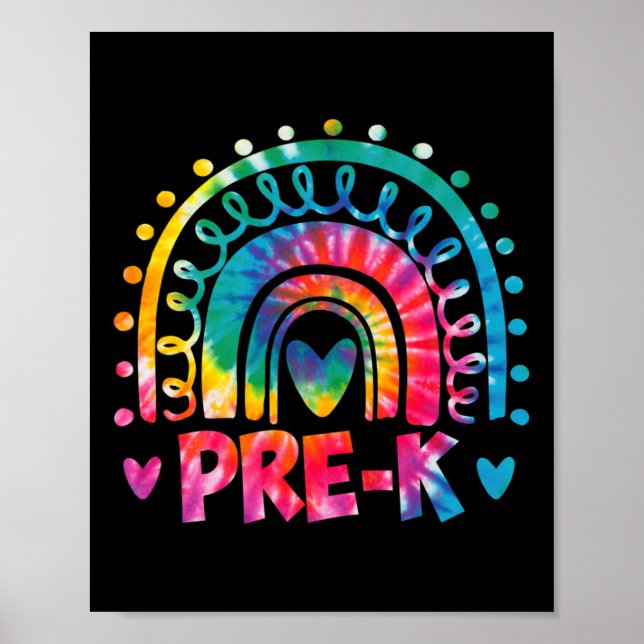 Affiche Dye Prek Enseignant Rainbow Preschool Retourner À  (Devant)