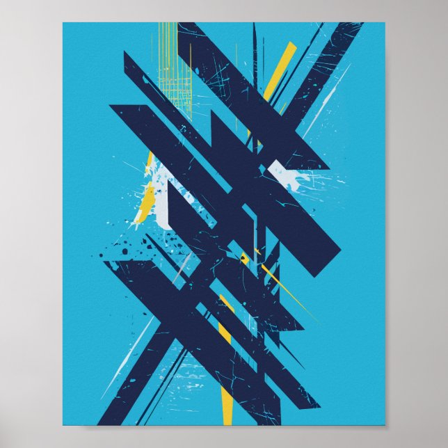 Affiche Dynamic Abstract Street Art with Bold Shapes (Devant)