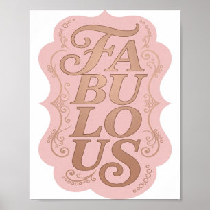 Affiche Dynamic Gold FABULEUX Texte Art 3D