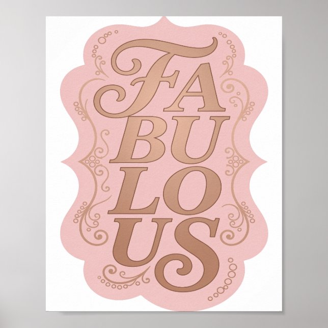 Affiche Dynamic Gold FABULEUX Texte Art 3D (Devant)