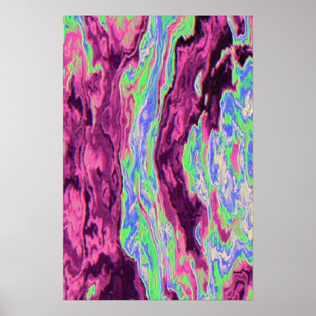 Affiche Dynamique des fluides liquides Peinture contempora (Devant)