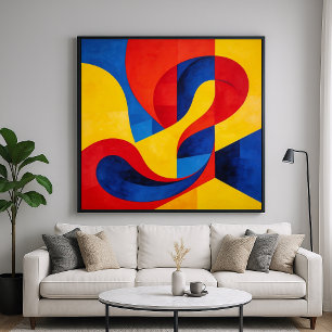 Affiche Dynamisme - Style Abstrait Art de Couleurs Primair
