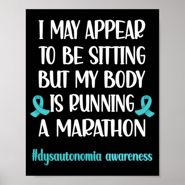 Affiche Dysautonomia POTS Turquoise Ribbon Autonome Dysfu (Devant)