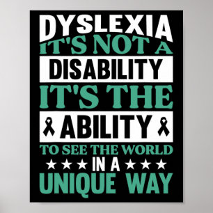 Affiche Dyslexie Ce n'est pas un handicap Dyslexie Sensibi