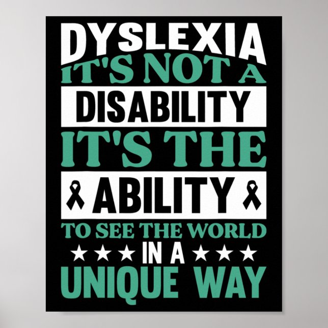 Affiche Dyslexie Ce n'est pas un handicap Dyslexie Sensibi (Devant)