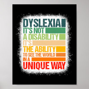 Affiche Dyslexie Ce n'est pas un handicap Dyslexie Sensibi