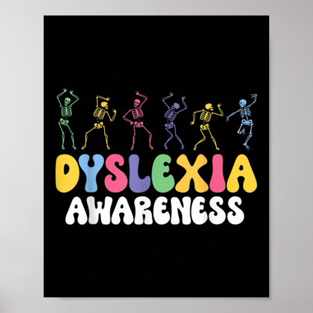 Affiche Dyslexie du squelette Sensibilisation Dyslexie San (Devant)