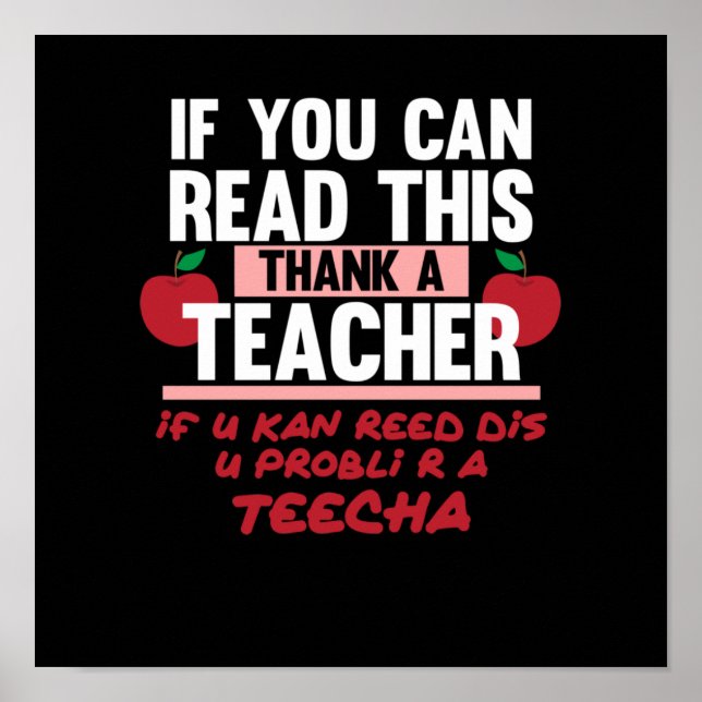 Affiche Dyslexie Enseignant Thérapeute de sensibilisation  (Devant)