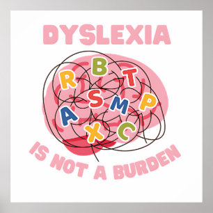 Affiche dyslexie n'est pas un fardeau mondial dyslexie con