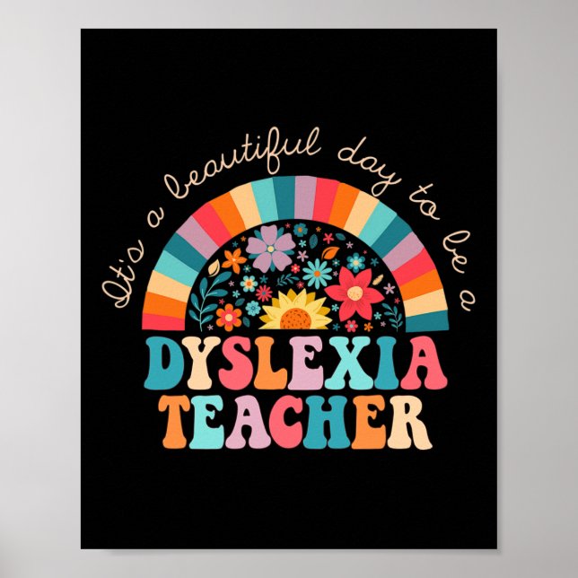 Affiche Dyslexie Professeur Retro Dyslexia Thérapiste Spir (Devant)
