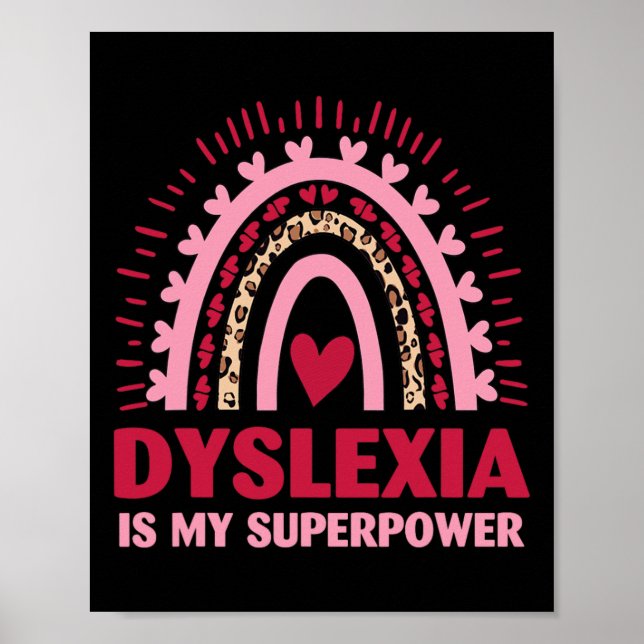 Affiche Dyslexie Rétro Est Ma Lecture Dyslectique Superpui (Devant)