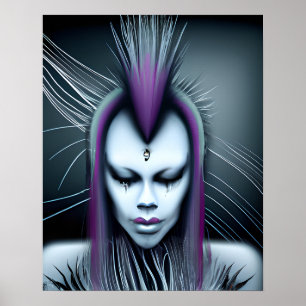 Affiche Dystopian Alien Humain Hybrid Etheral Ai Art