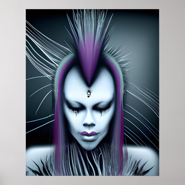 Affiche Dystopian Alien Humain Hybrid Etheral Ai Art (Devant)