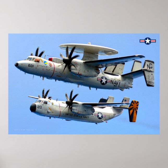 Affiche E-2C Hawkeye et C-2 Greyhound (Devant)