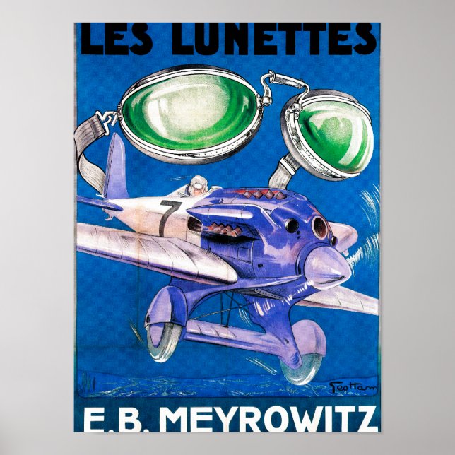 Affiche E.B. Meyrowitz Flying Goggles Publicité (Devant)