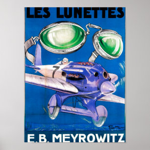 Affiche E.B. Publicité de lunettes de vol de Meyrowitz