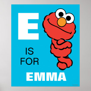 Affiche E est pour Elmo   Ajouter Votre Nom
