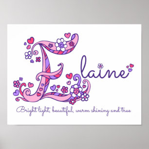 Affiche E monogramme art Elaine
