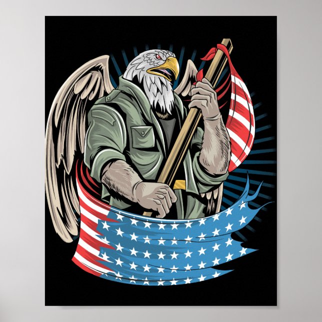 Affiche Eagle america usa armée de l'artisanat pour vétéra (Devant)