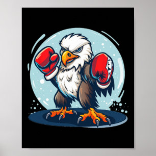 Affiche Eagle combat avec des gants de boxe pour un Cool