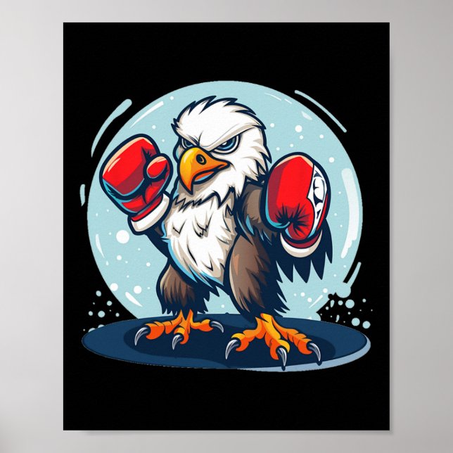 Affiche Eagle combat avec des gants de boxe pour un Cool (Devant)