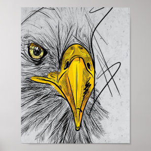 Affiche Eagle croquis Face Art