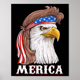 Affiche Eagle Mullet 4 juillet États-Unis Drapeau américai