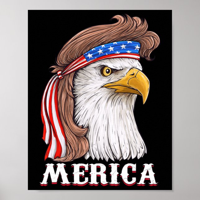 Affiche Eagle Mullet 4 juillet États-Unis Drapeau américai (Devant)