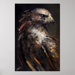 Affiche Eagle Portrait Animal Nature Faune Peinture Art
