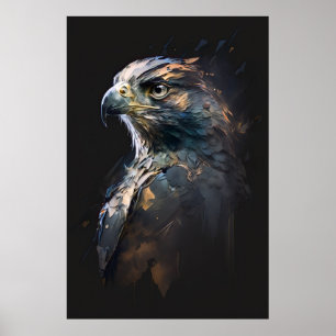 Affiche Eagle Portrait Animal Nature Faune Peinture Art