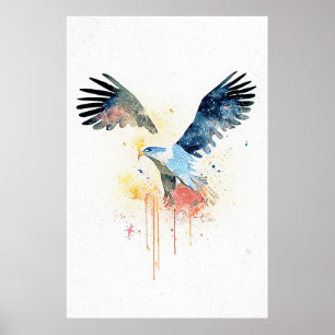 Affiche Eagle Wild Animal Nature Aquarelle Art Peinture