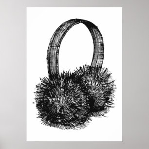 Affiche Ear Muffs Fashion Sketch