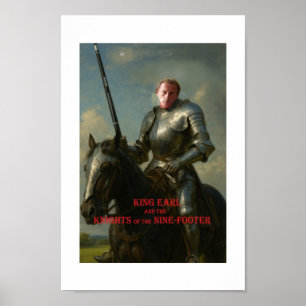Affiche Earl Strickland à cheval, en armure, avec grand si