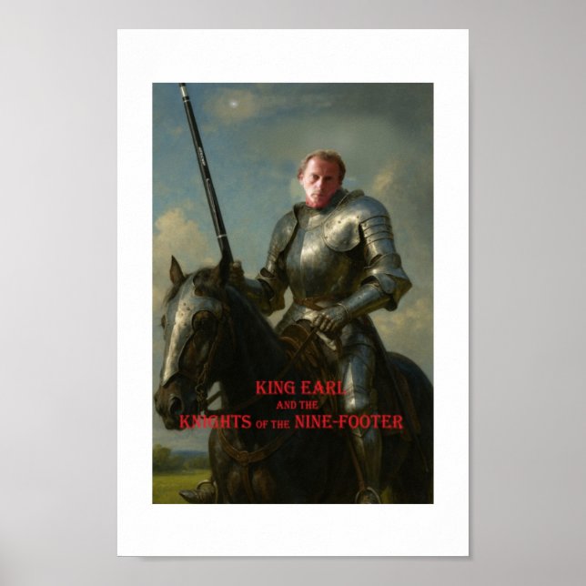 Affiche Earl Strickland à cheval, en armure, avec grand si (Devant)