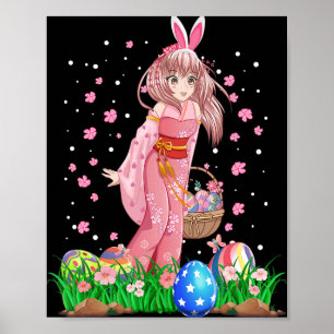 Affiche Ears Bunny de Pâques Kawaii Anime japonaise Manga 