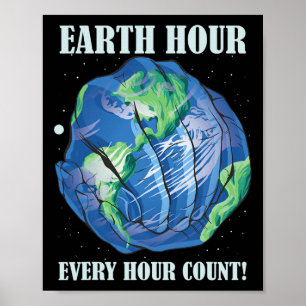 Affiche Earth Hour Chaque Heure Ne Peut Sauver Notre Planè
